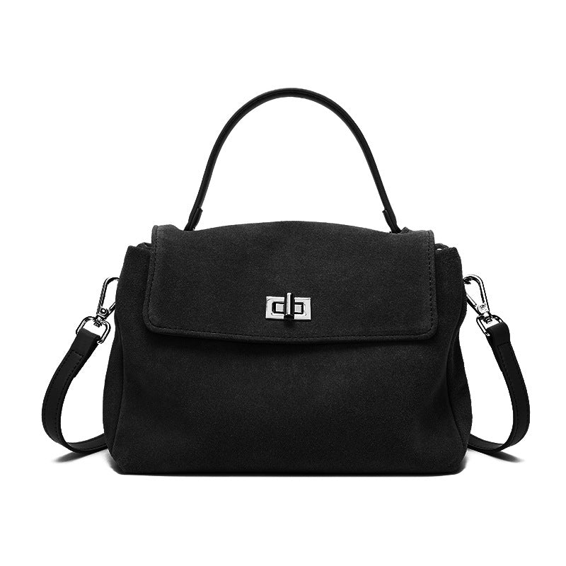 Leather Suede Crossbody Handbag