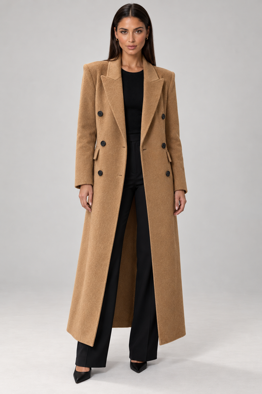 Tilia Long Double Breasted Wool Coat