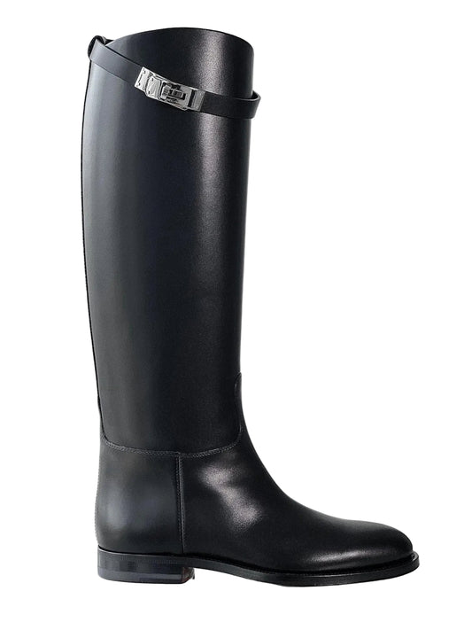Riley Faux Leather Metal Buckle Boots