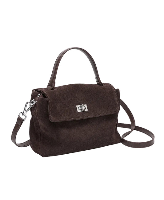 Leather Suede Crossbody Handbag