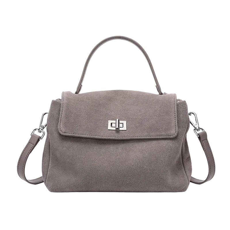 Leather Suede Crossbody Handbag