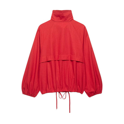 Nora Stand Up Collar Button Up Jacket
