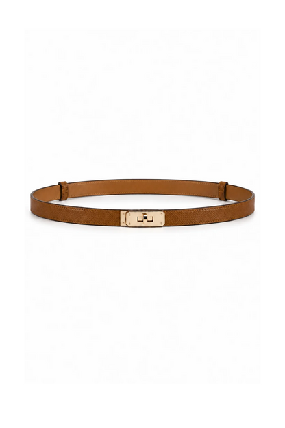 London Slim Turn-Lock Leather Belt