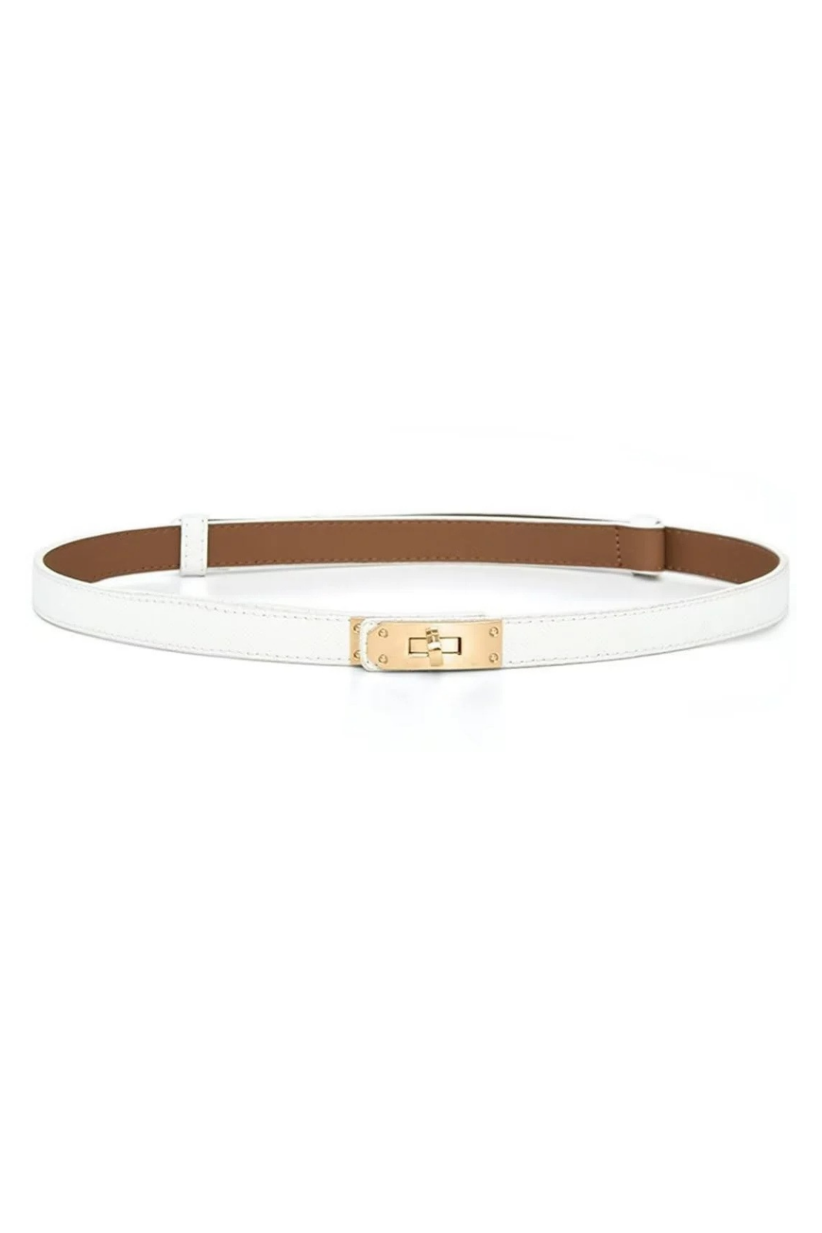 London Slim Turn-Lock Leather Belt