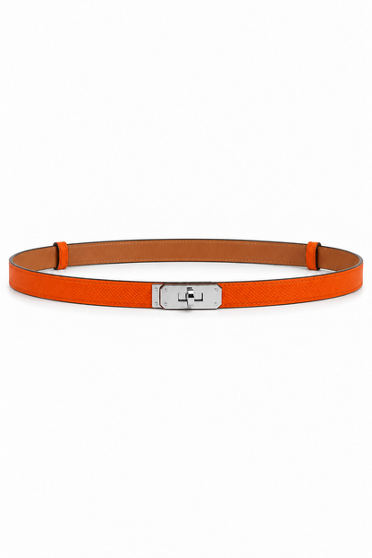 London Slim Turn-Lock Leather Belt