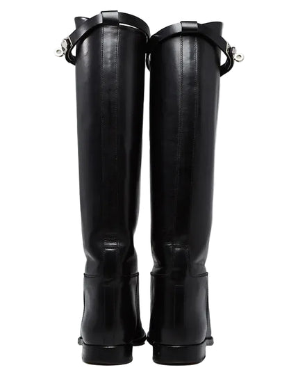 Riley Faux Leather Metal Buckle Boots