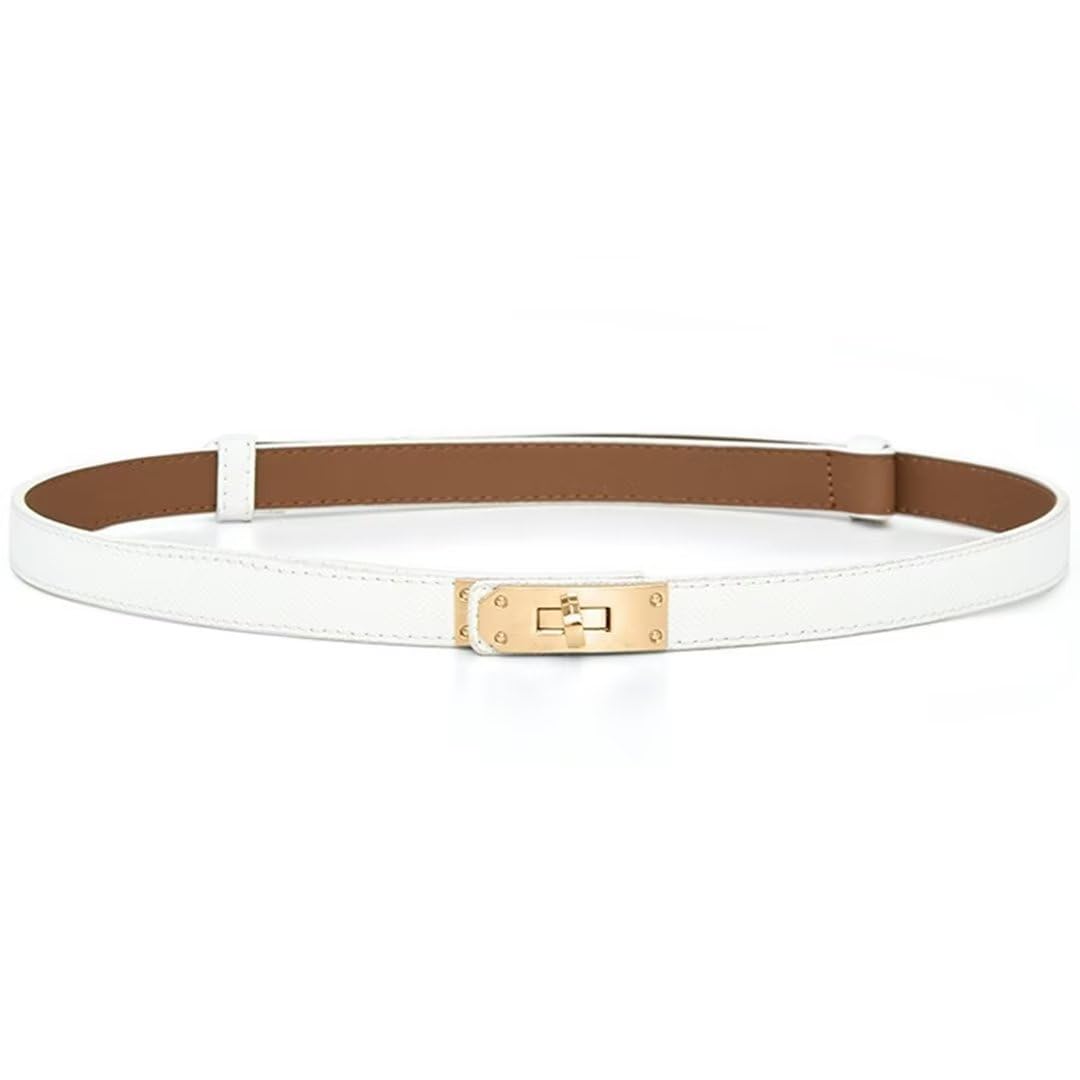 Turn Lock Buckle Adjustable Leather Belt