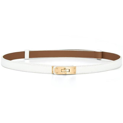 Turn Lock Buckle Adjustable Leather Belt