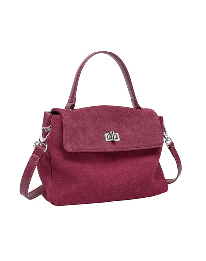 Leather Suede Crossbody Handbag