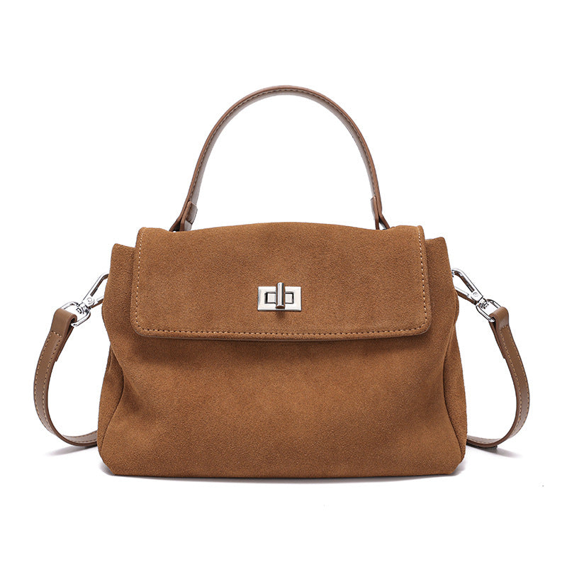 Leather Suede Crossbody Handbag