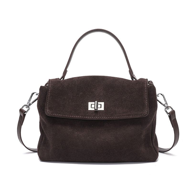 Leather Suede Crossbody Handbag