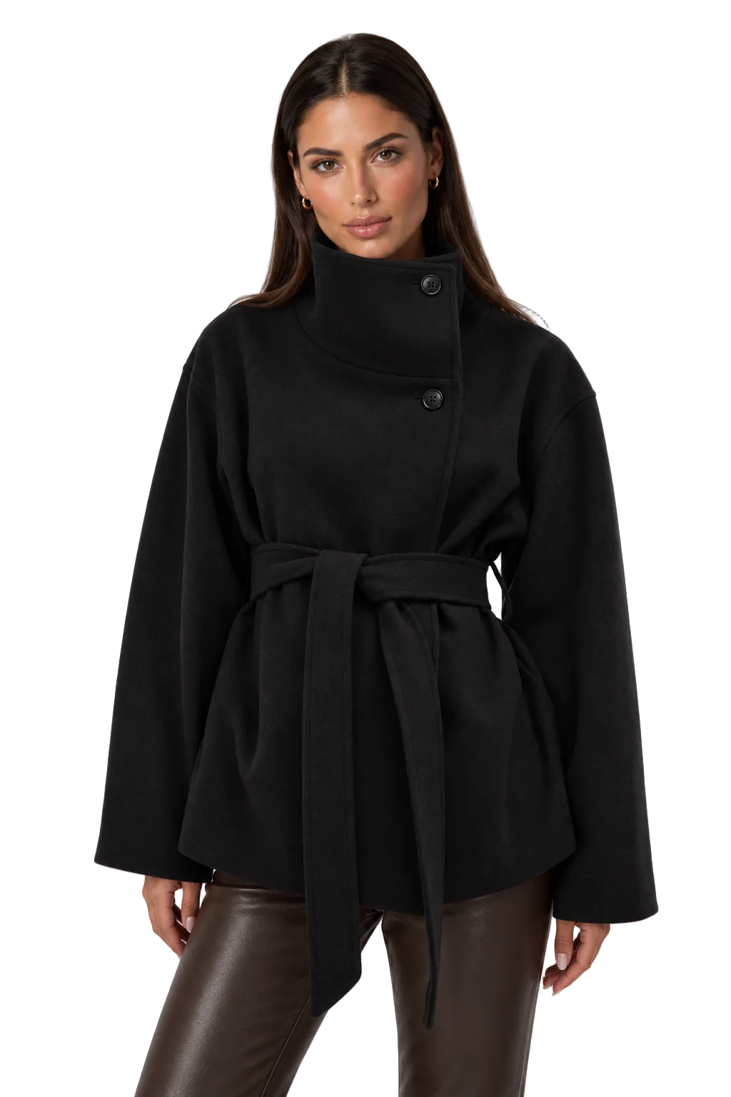 Leila Double Sided Stand Up Collar Coat