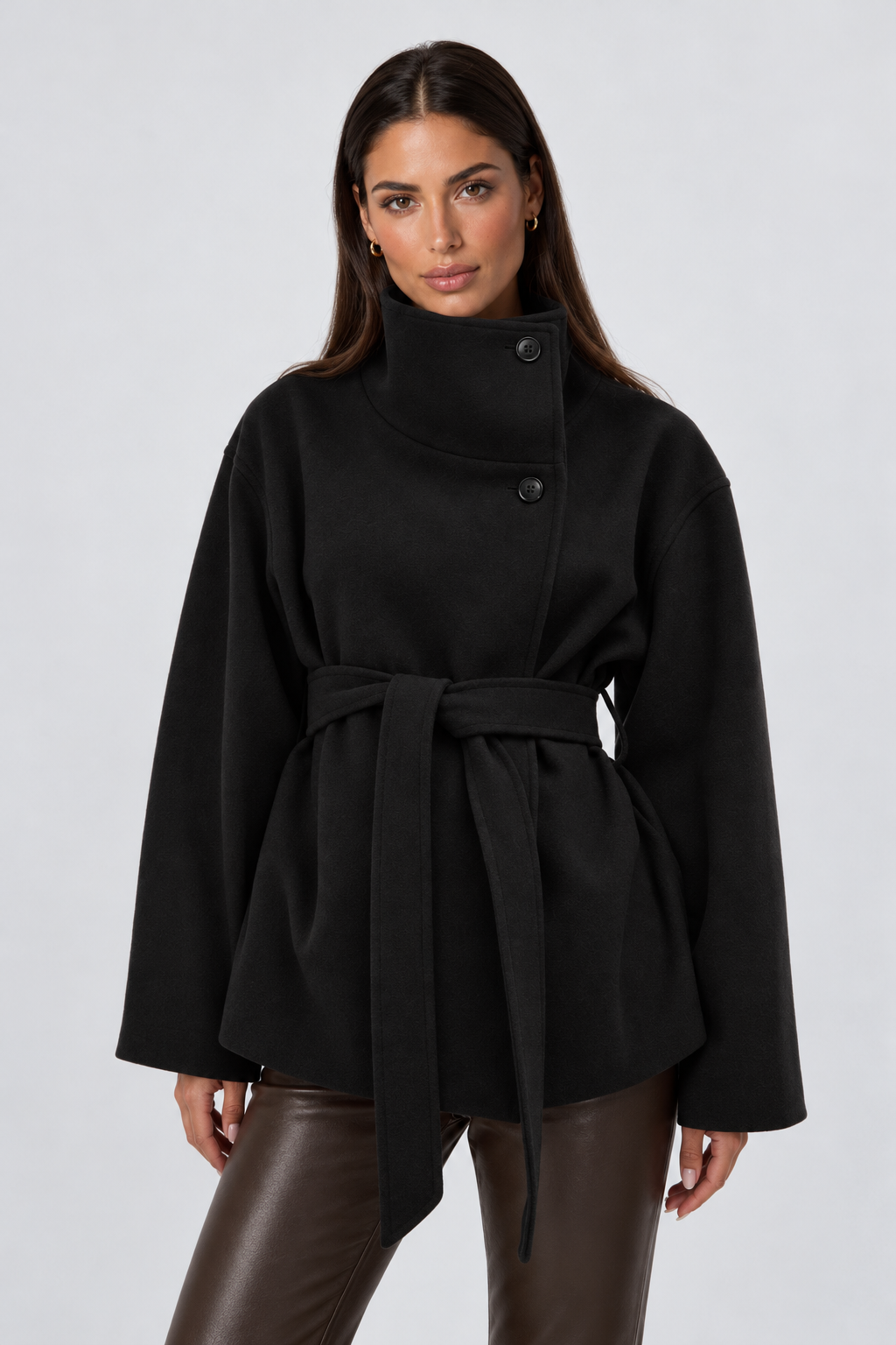 Leila Double Sided Stand Up Collar Coat