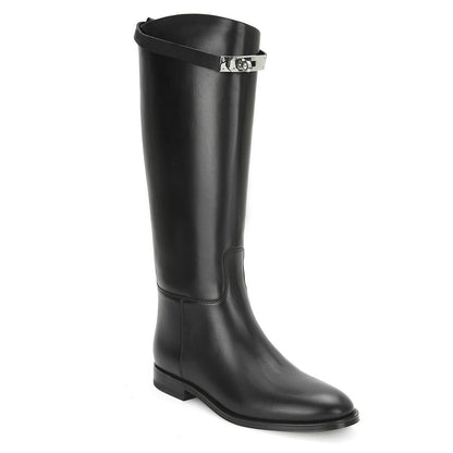 Riley Faux Leather Metal Buckle Boots