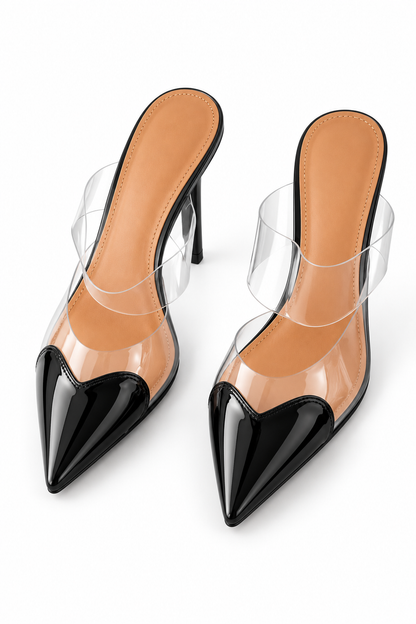 Heart Shaped Transparent High Heel Shoes