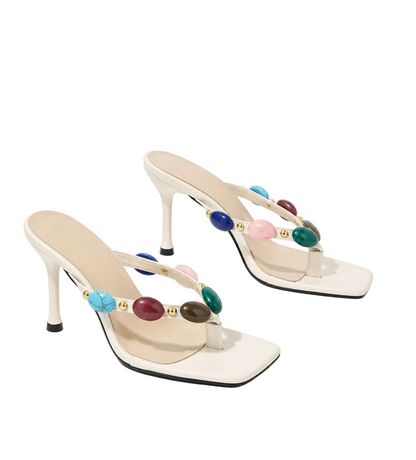 Square Toe Gemstone Sandals