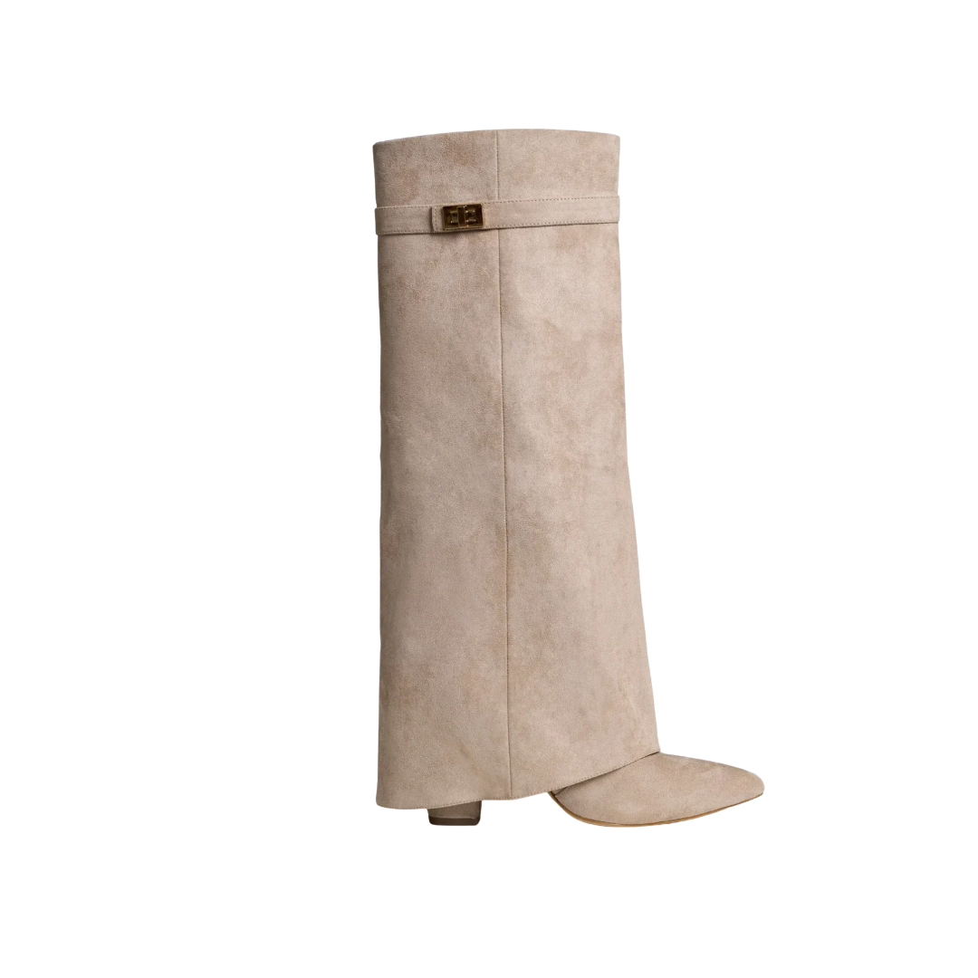 Terry Suede Knee High Boots