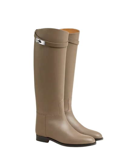 Riley Faux Leather Metal Buckle Boots