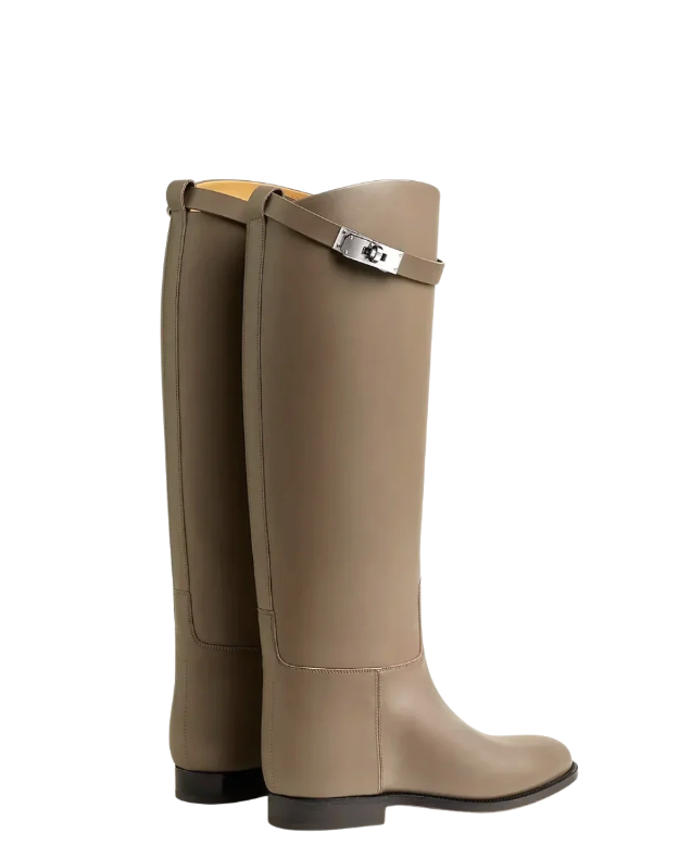 Riley Faux Leather Metal Buckle Boots