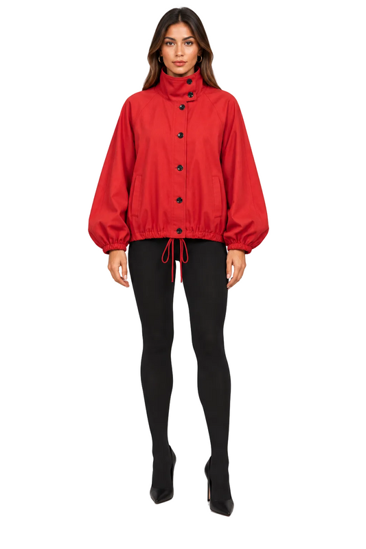 Nora Stand Up Collar Button Up Jacket