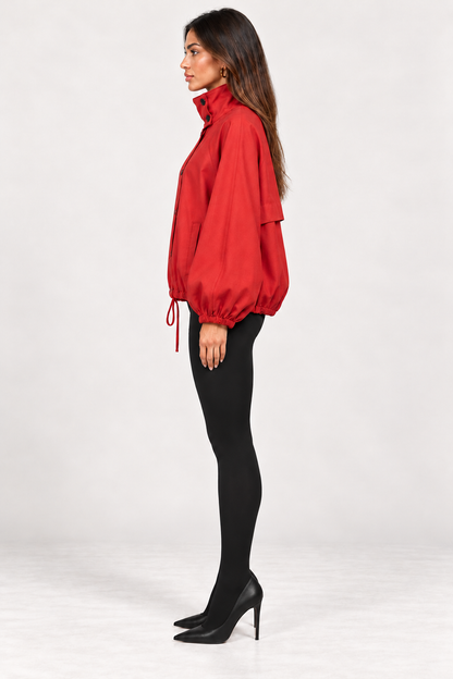 Nora Stand Up Collar Button Up Jacket