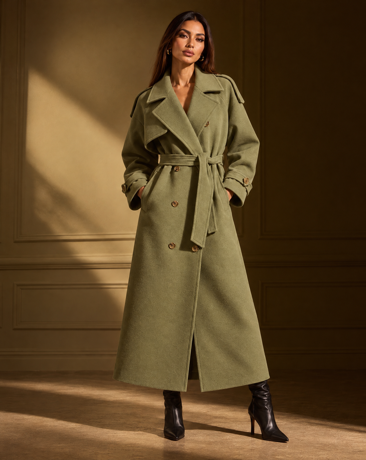 Zieyna Wool Long Coat