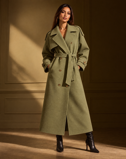 Zieyna Wool Long Coat