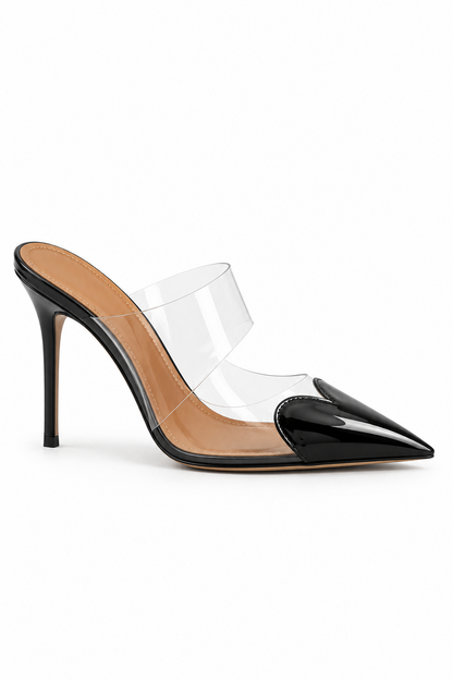 Heart Shaped Transparent High Heel Shoes