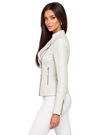 Tami Faux Leather Biker Jacket