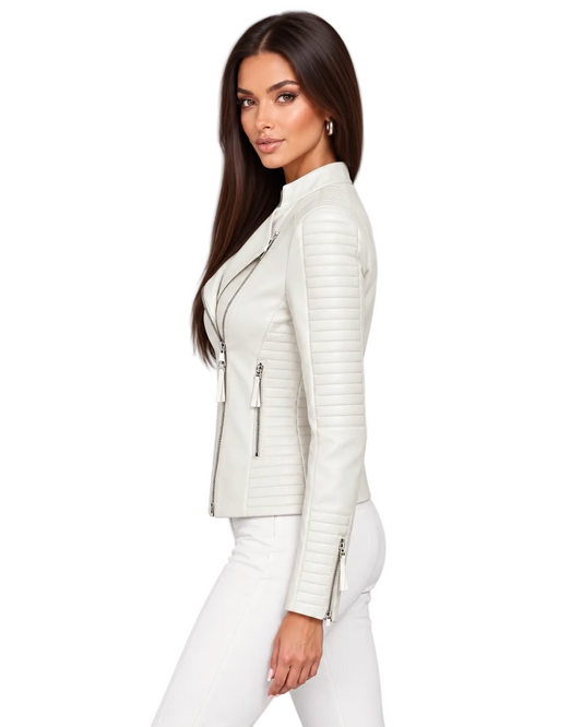 Tami Faux Leather Biker Jacket