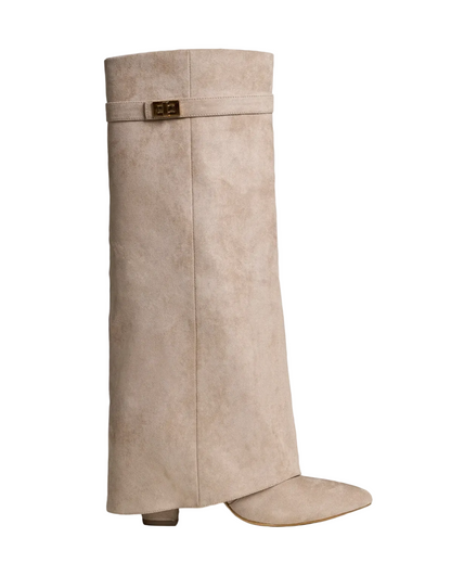Terry Suede Knee High Boots