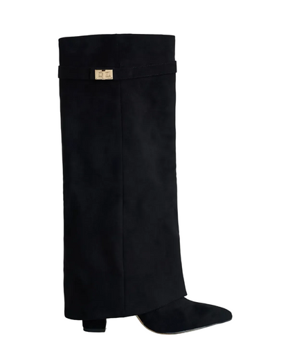 Terry Suede Knee High Boots
