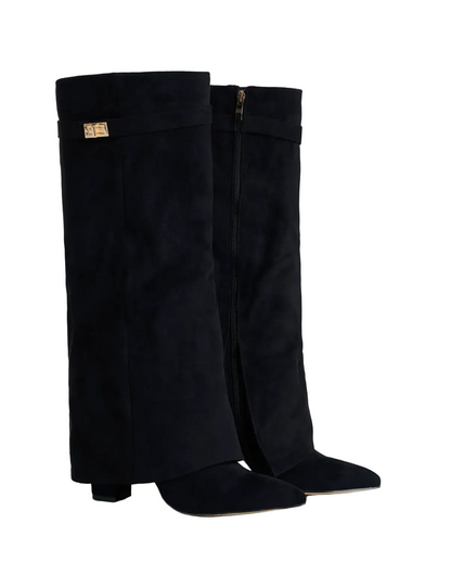 Terry Suede Knee High Boots