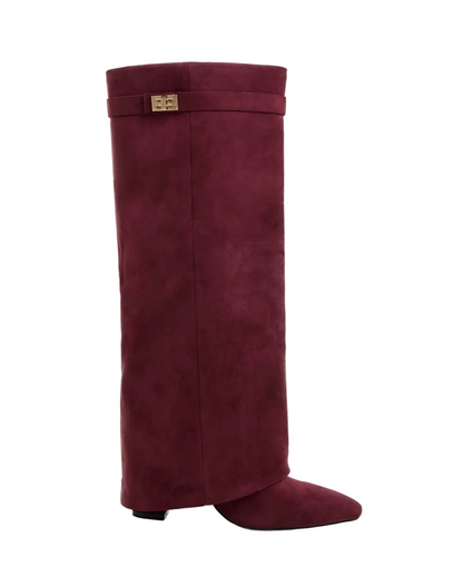 Terry Suede Knee High Boots
