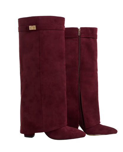 Terry Suede Knee High Boots