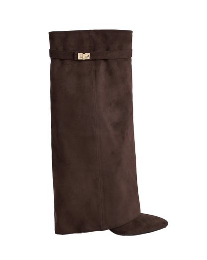 Terry Suede Knee High Boots
