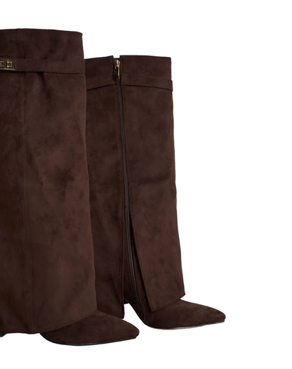Terry Suede Knee High Boots