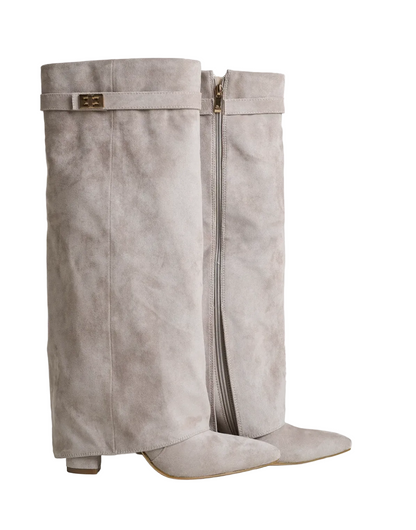 Terry Suede Knee High Boots