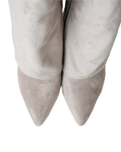Terry Suede Knee High Boots