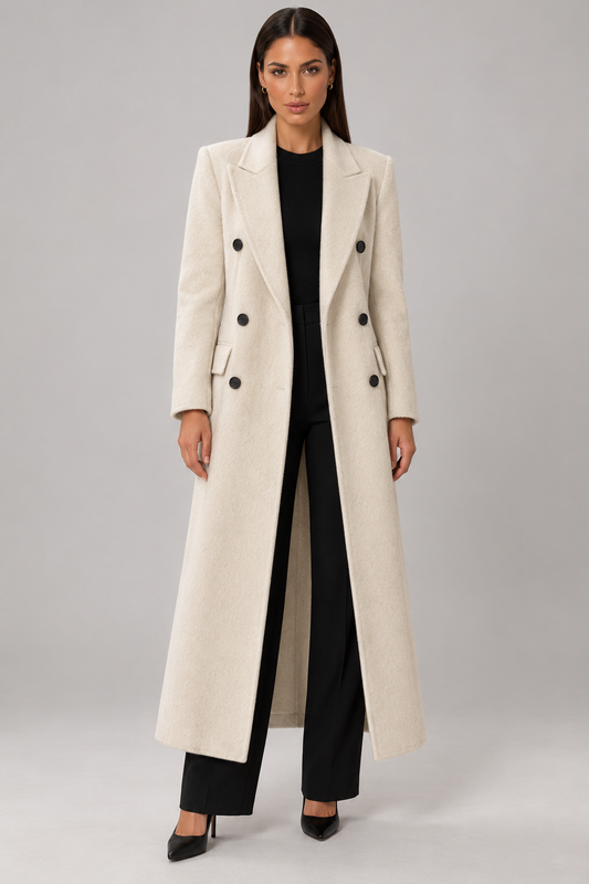 Tilia Long Double Breasted Wool Coat