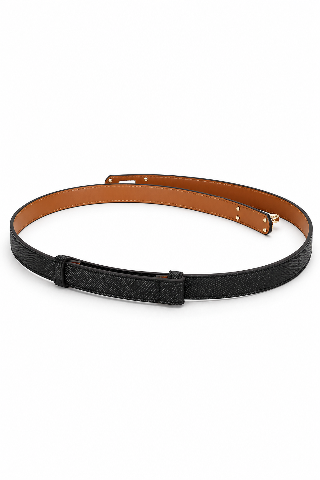 London Slim Turn-Lock Leather Belt