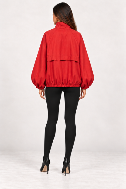 Nora Stand Up Collar Button Up Jacket
