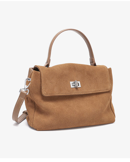 Leather Suede Crossbody Handbag