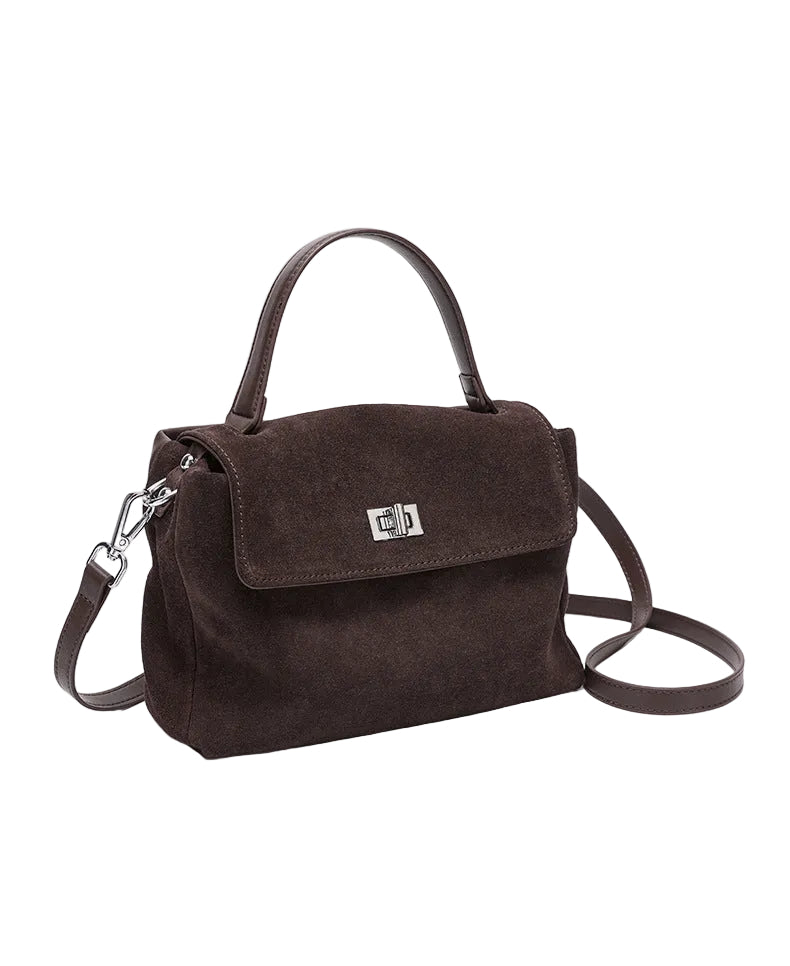 Leather Suede Crossbody Handbag