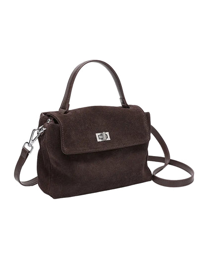 Leather Suede Crossbody Handbag