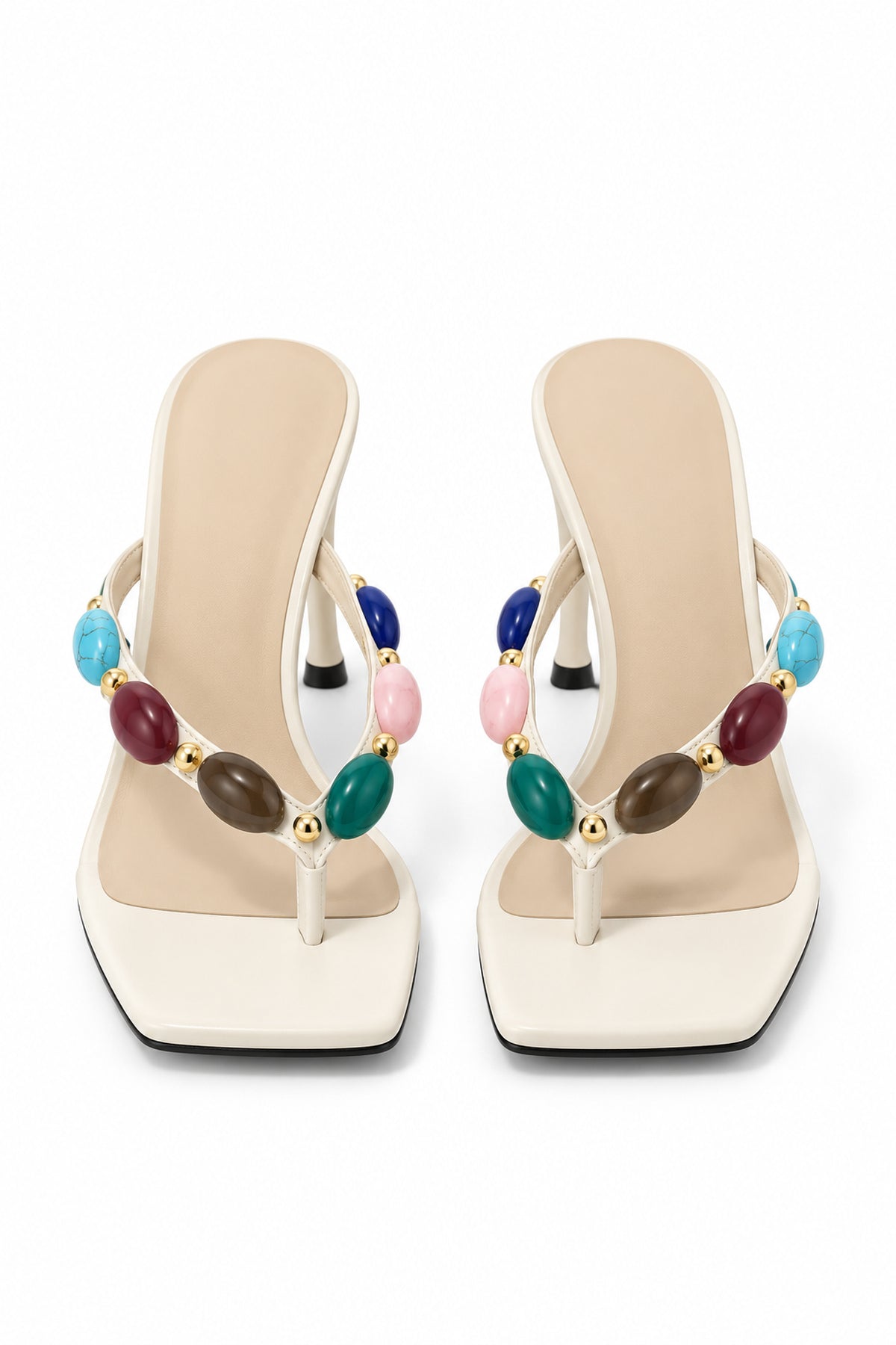 Square Toe Gemstone Sandals