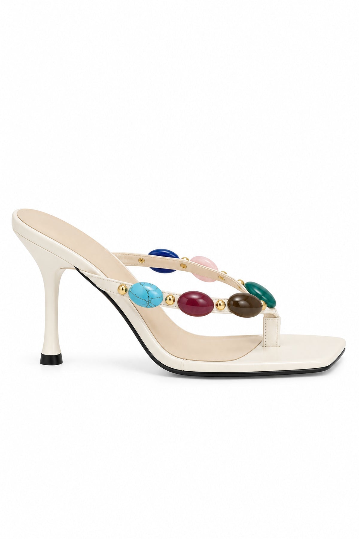 Square Toe Gemstone Sandals