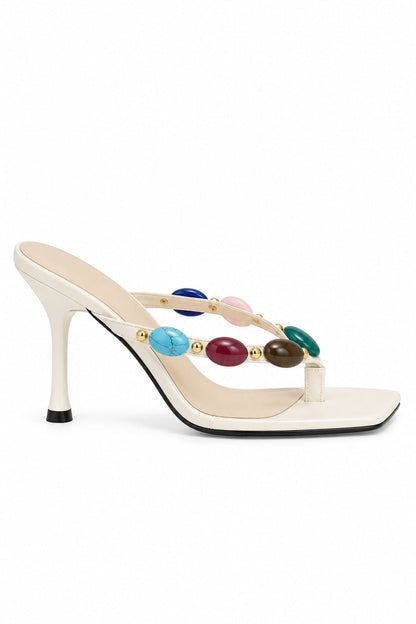Square Toe Gemstone Sandals