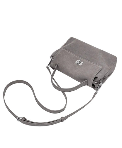 Leather Suede Crossbody Handbag