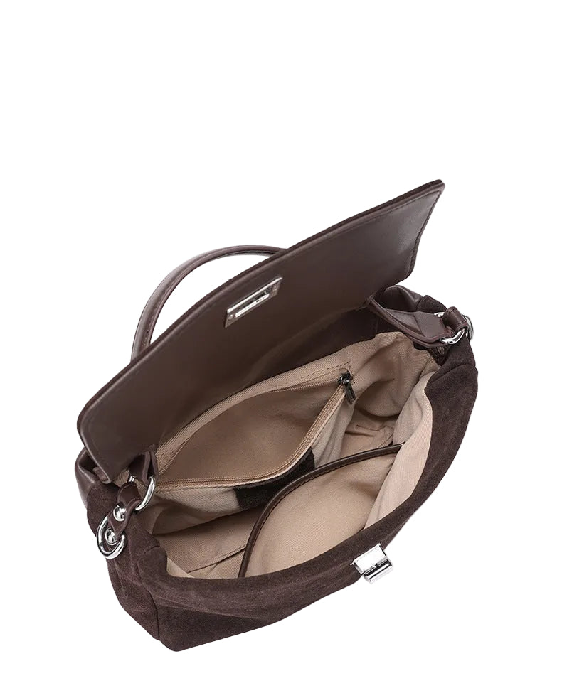 Leather Suede Crossbody Handbag